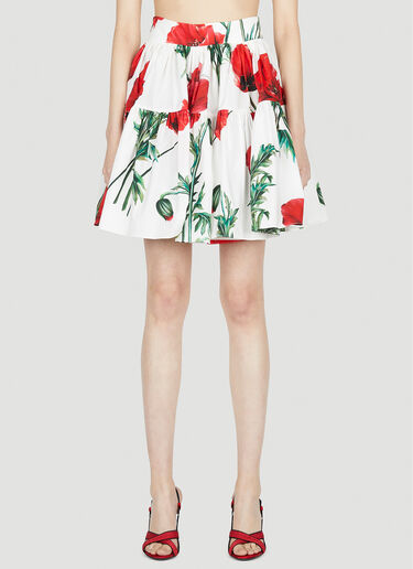 Dolce & Gabbana Poppy Print Skirt Red dol0251012