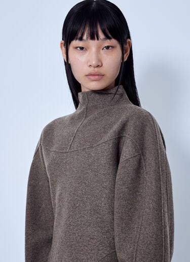 LN-CC® - Max Mara: High-Neck Wool and Cashmere Jersey Dress - Dark Brown Max Mara High-Neck Wool and Cashmere Jersey Dress Dark Brown max0266221