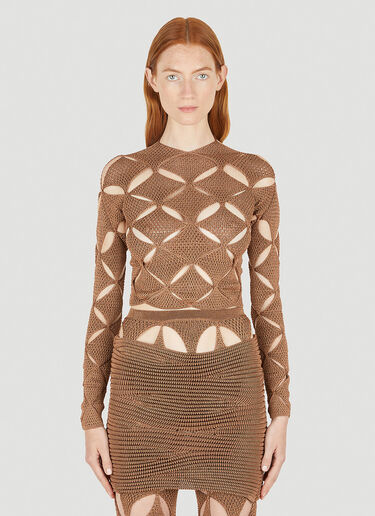 Argyle Long Sleeve Top Isa Boulder Argyle Long Sleeve Top Beige isa0248006