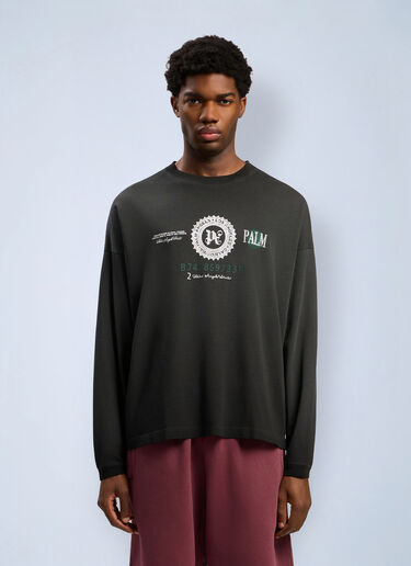 Dollar Graphic Long Sleeve T-Shirt Palm Angels Dollar Graphic Long Sleeve T-Shirt Black pma0162106
