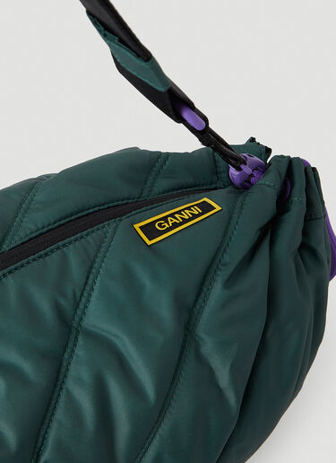 GANNI Quilted Tech Duffle Shoulder Bag Green gan0246114