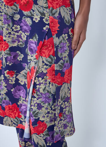 Acne Studios Floral Print Layered Skirt Pants Purple acn0263022