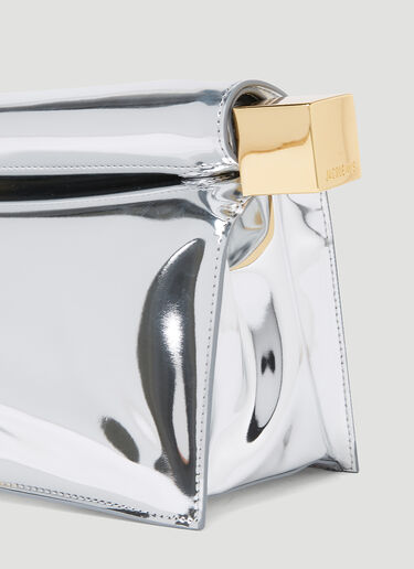 Jacquemus La Pochette Rond Carré Clutch Silver jac0254085