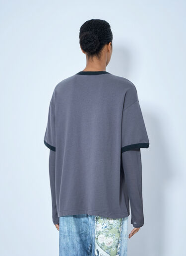 Acne Studios Layered Graphic T-Shirt Purple acn0265078