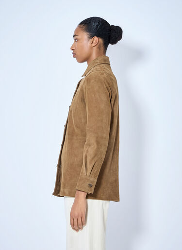 LN-CC® - RÓHE: Suede Pankou Overshirt - Brown RÓHE Suede Pankou Overshirt Brown roe0265023