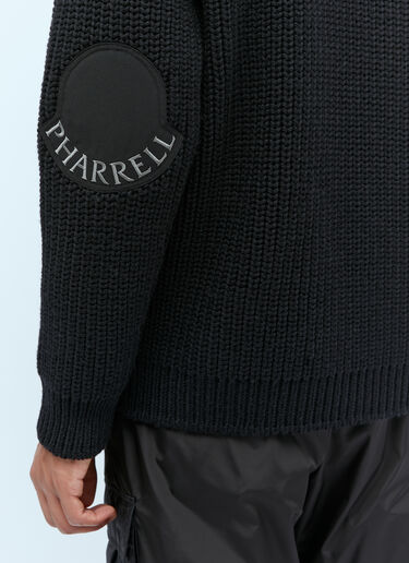 Moncler x Pharrell Williams T 넥 울 니트 스웨터 블랙 mpw0354009