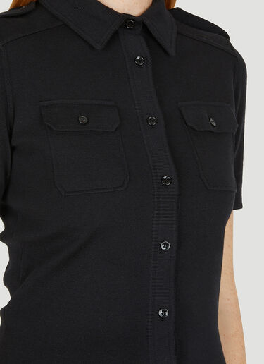 Saint Laurent Short Sleeve Polo Shirt Black sla0249012