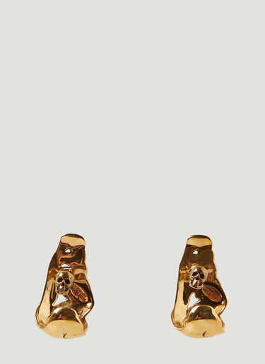 Alexander McQueen Molten Skull Earrings Gold amq0247065