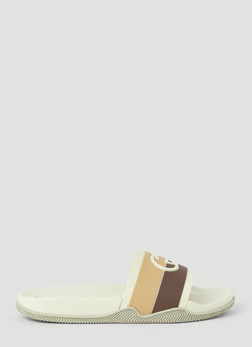 Gucci Interlocking G Slides in Beige LN CC