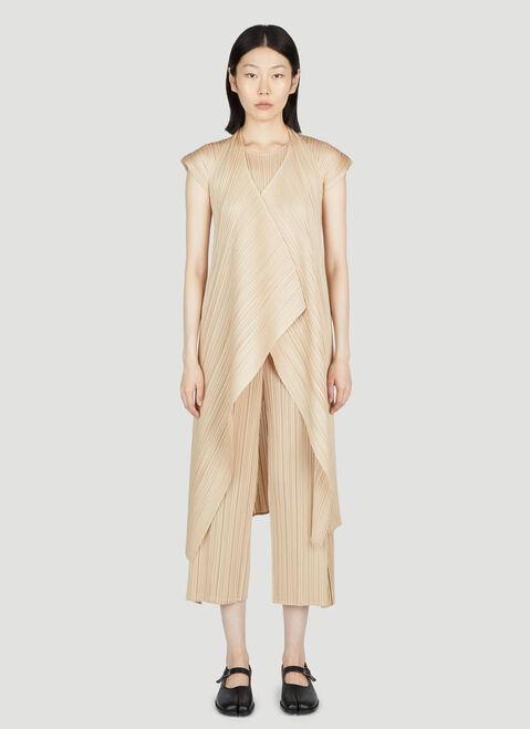 Pleats Please Issey Miyake Waterfall Plissé Vest Black plp0254005