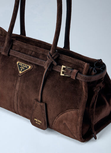 LN-CC® - Prada: Medium Bonnie Suede Leather Handbag - Brown Prada Medium Bonnie Suede Leather Handbag Brown pra0266029