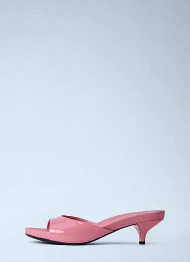 Prada Patent Leather Kitten Heel Mules Pink pra0264011