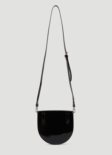 Vivienne Westwood Patent Saddle Shoulder Bag Black vvw0249035