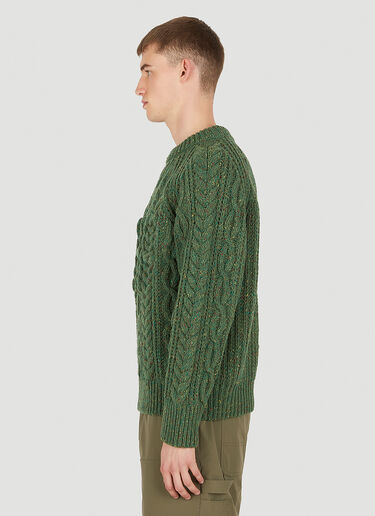 Sky High Farm Workwear Cable Knit Sweater Dark Green skh0350007
