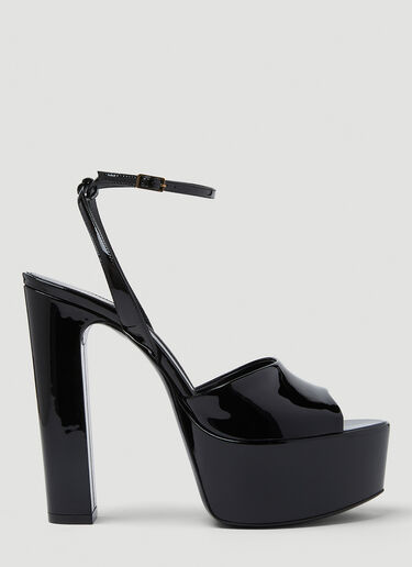 Saint Laurent Jodie Peep Toe Platform Heels Black sla0248022