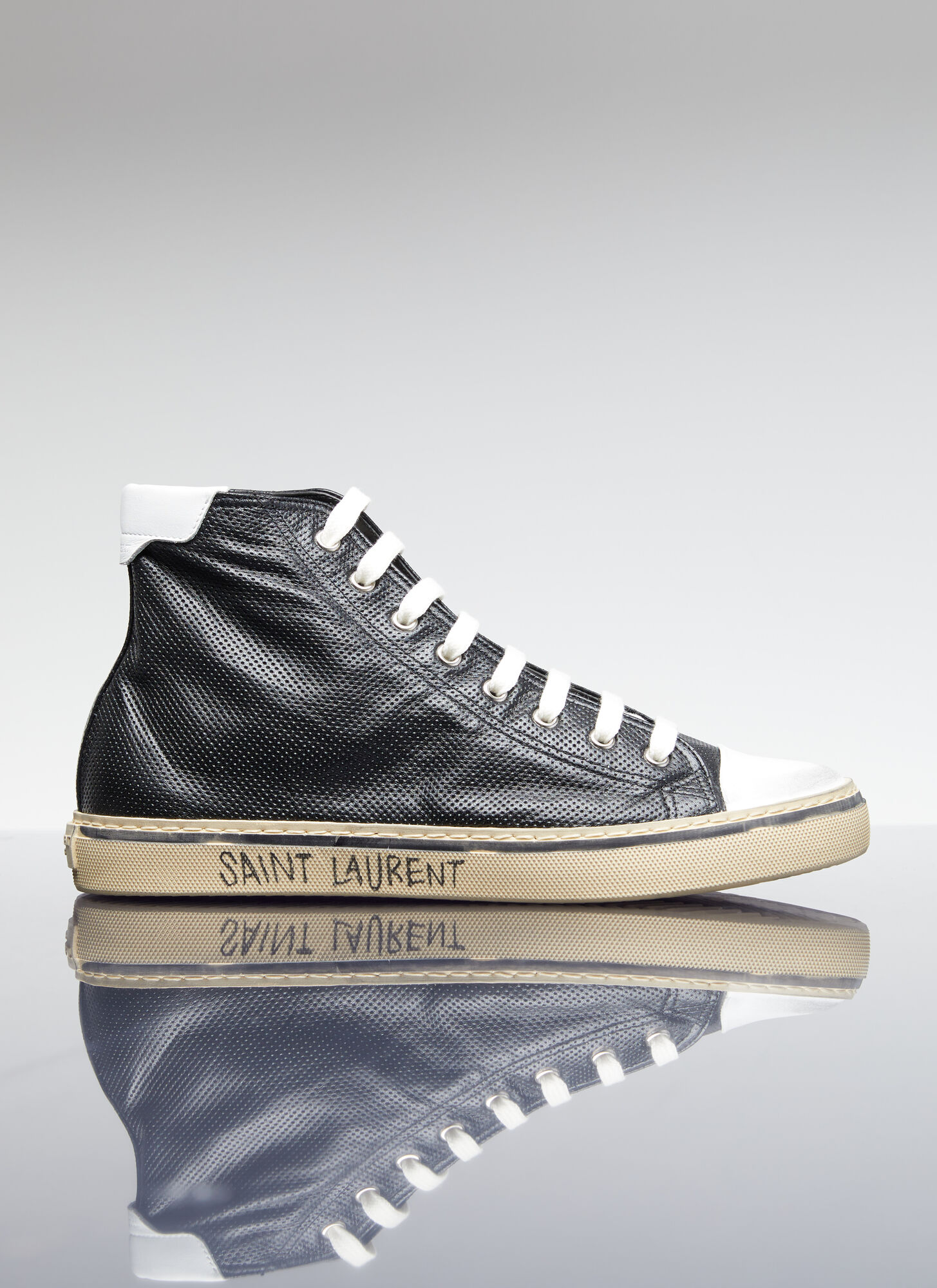 Shop Saint Laurent Malibu High Top Sneakers In Black