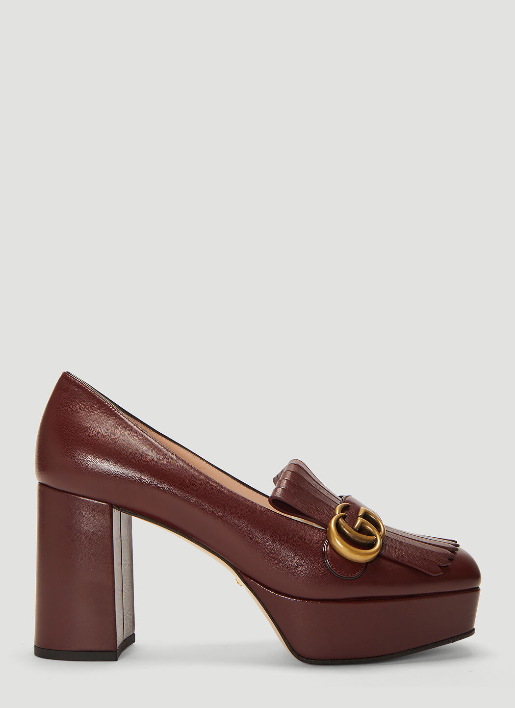 Gucci leather platform pump with fringe 2025