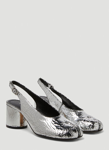 Maison Margiela Slingback Tabi Court Shoes Silver mla0249015