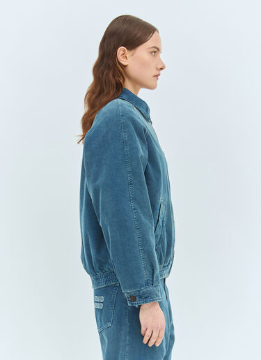 Miu Miu Corduroy Bomber Jacket Blue miu0259002