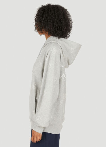 Martine Rose Logo Print Hooded Sweatshirt Grey mtr0250011