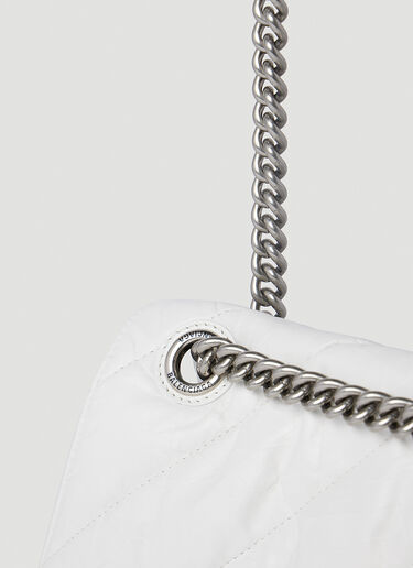 Balenciaga Crush Quilted Shoulder Bag White bal0252094