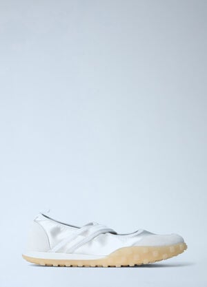 Jil Sander Satin Strap Slip-On Shoes White jil0264013
