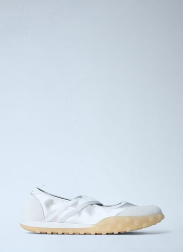 Jil Sander Satin Strap Slip-On Shoes White jil0264013