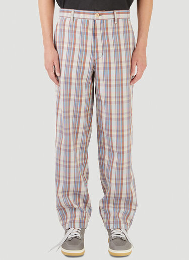 Acne Studios Check Straight-Leg Pants Purple acn0146027