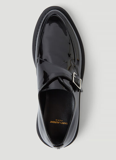 Saint Laurent Buckle Leather Shoes Black sla0245159