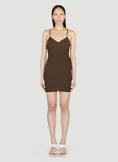 Jacquemus La Robe Maille Tecido Dress Brown jac0251041
