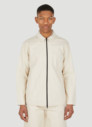 Wynn Hamlyn Men's Denim Zipper Jacket White wyh0148005
