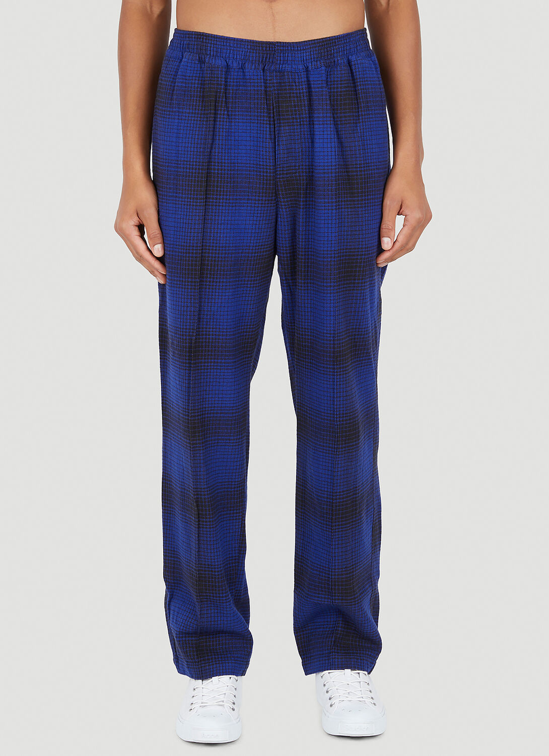 Noma T.d. Ombre Plaid Trousers In Blue
