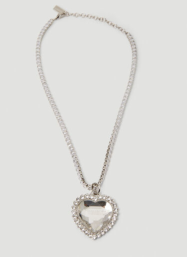 VETEMENTS Crystal Heart Necklace Silver vet0351003