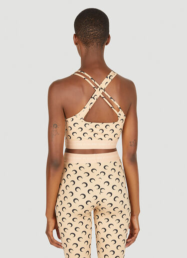 Marine Serre All Over Moon Cropped Top Beige mrs0252030