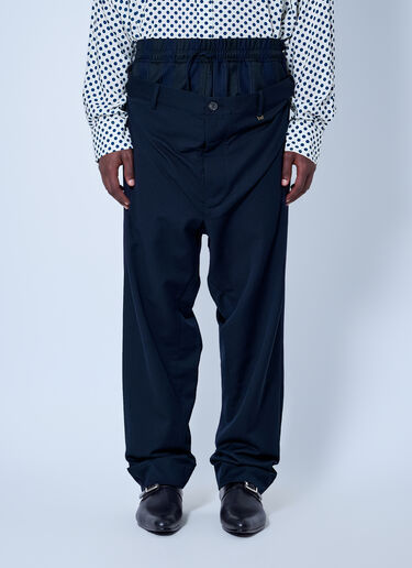 LN-CC® - Vivienne Westwood: Builder Straight-Leg Trousers - Navy Vivienne Westwood Builder Straight-Leg Trousers Navy vvw0166002