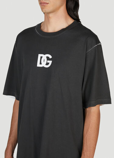 Dolce & Gabbana DG 徽标印花 T 恤 黑色 dol0153001