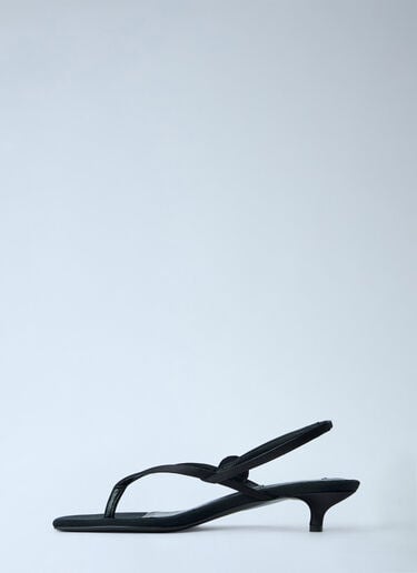 Toteme Slingback Satin Flip Flops Black tot0265021