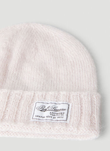 Raf Simons Logo Patch Beanie Hat Light Pink raf0250016