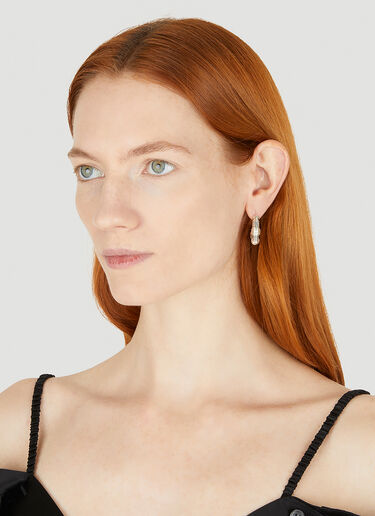 Bottega Veneta Thread Triangle Hoop Earrings Silver bov0247109