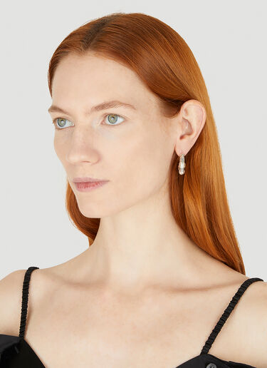 Thread Triangle Hoop Earrings Bottega Veneta Thread Triangle Hoop Earrings Silver bov0247109