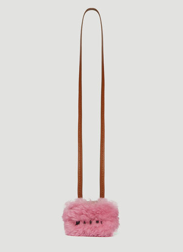 Marni Shearling Airpod Case Pink mni0249035
