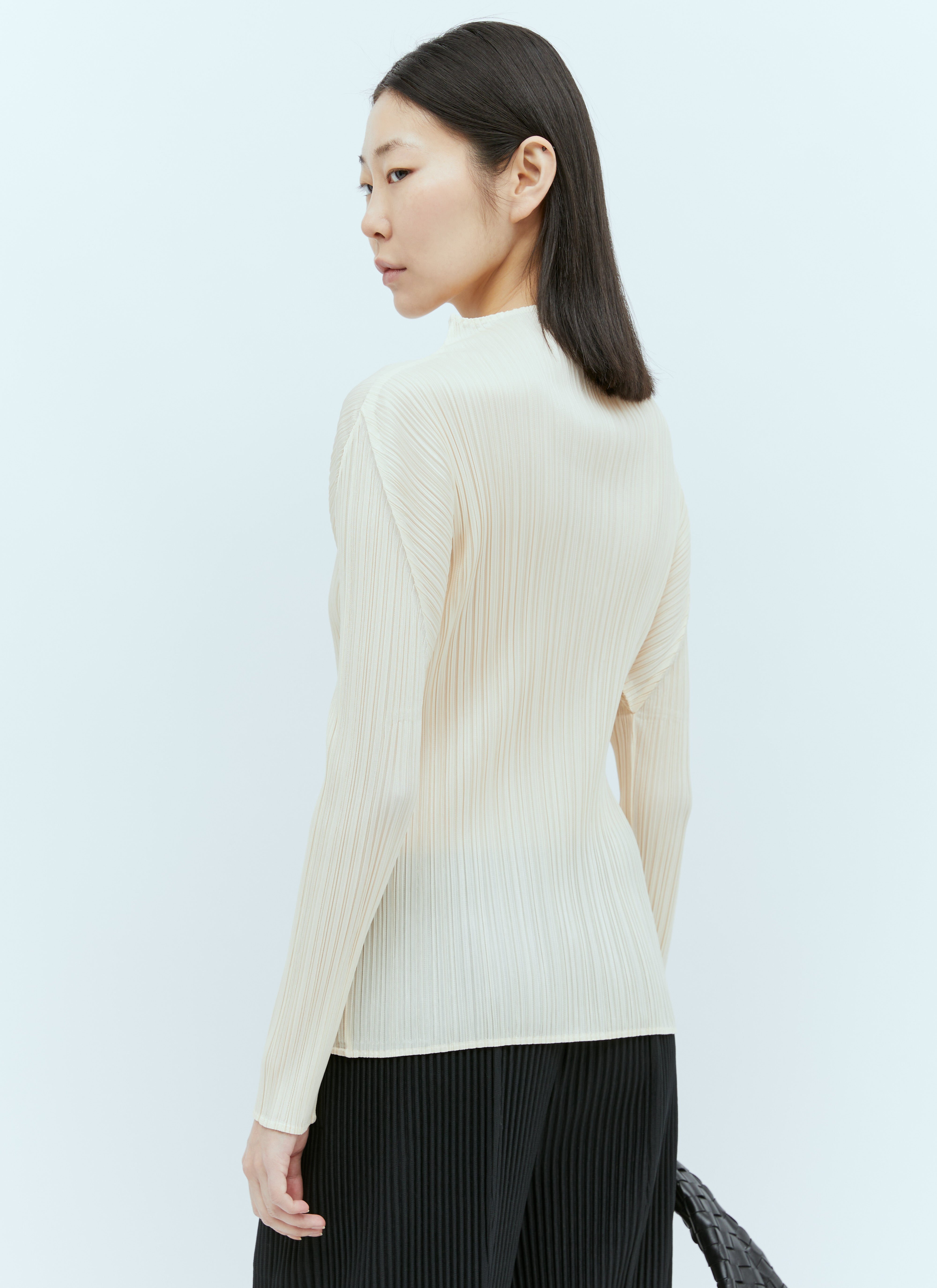 Pleats Please Issey Miyake Women's' Pleated Long Sleeve Top in