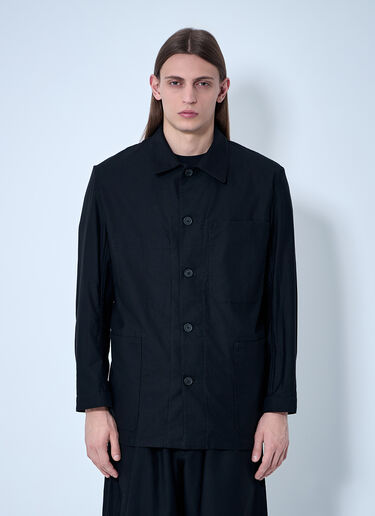 Yohji Yamamoto Button-Down Shirt Black yoy0160002