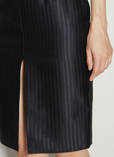 Saint Laurent 스트라이프 펜슬 스커트 블랙 sla0254008