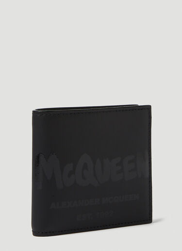 Alexander McQueen Graffiti Logo Bifold Wallet Black amq0149073