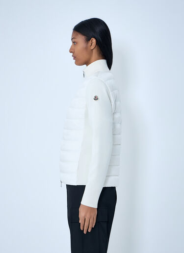 Moncler Quilted Zip-Up Jacket White mon0263046