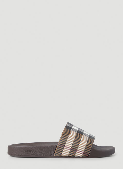 Versace Vintage Check Furley Slides Black ver0153026