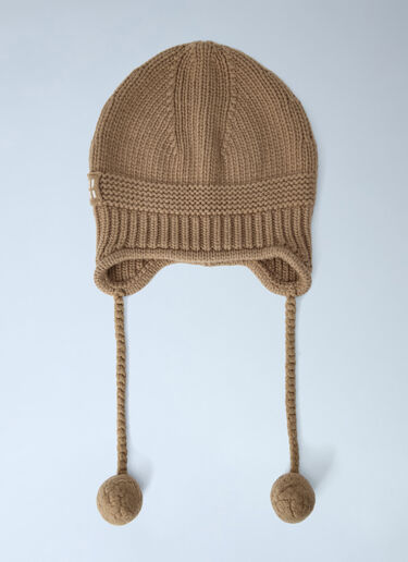 Miu Miu Cashmere Blend Beanie Hat Camel miu0266002