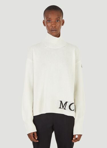 Moncler Turtleneck Cashmere-Blend Sweater White mon0246046