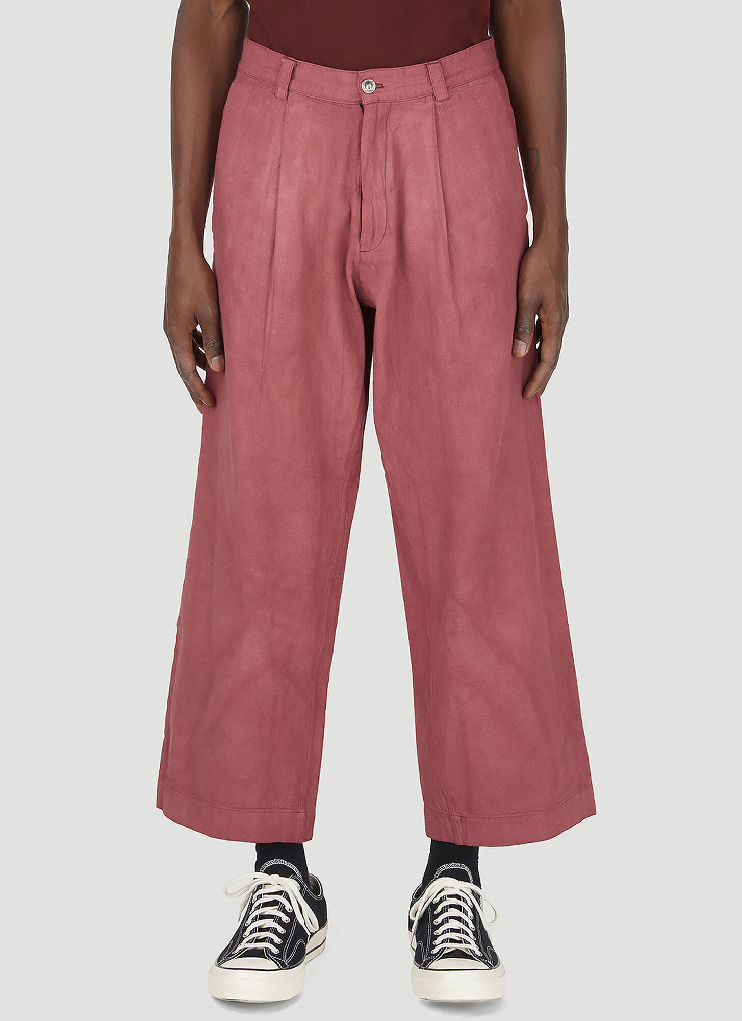 Alive & More Studio Dyed Trousers In Red